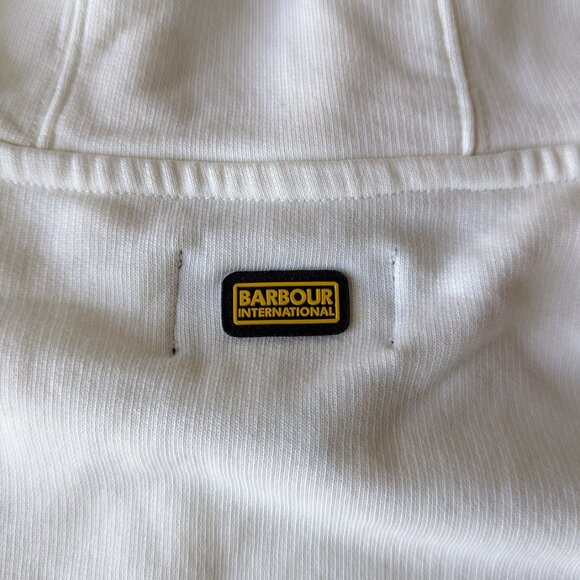 Barbour International Women's Chantilly Romana Overlayer Hoodie size 10 - Picture 8 of 9